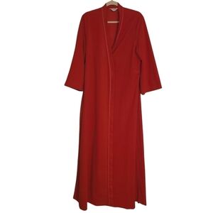 Vanity Fair | Women's Elegant Vintage Red Maxi Length Wrap Robe (Size Large)